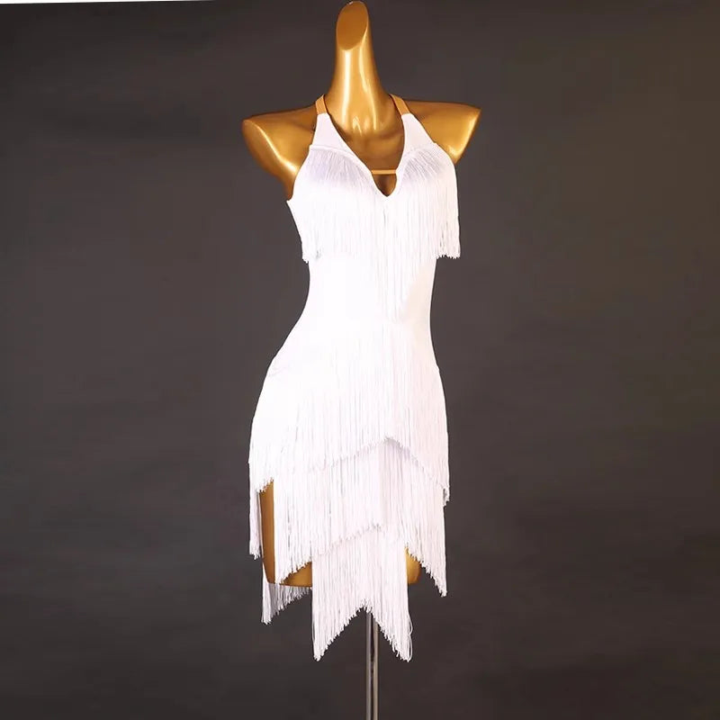 Women's tassel salsa Latin practice dress