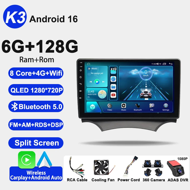 9" Car Stereo with Apple CarPlay & Android Auto, Compatible with Ford Ka (2008-2014)
