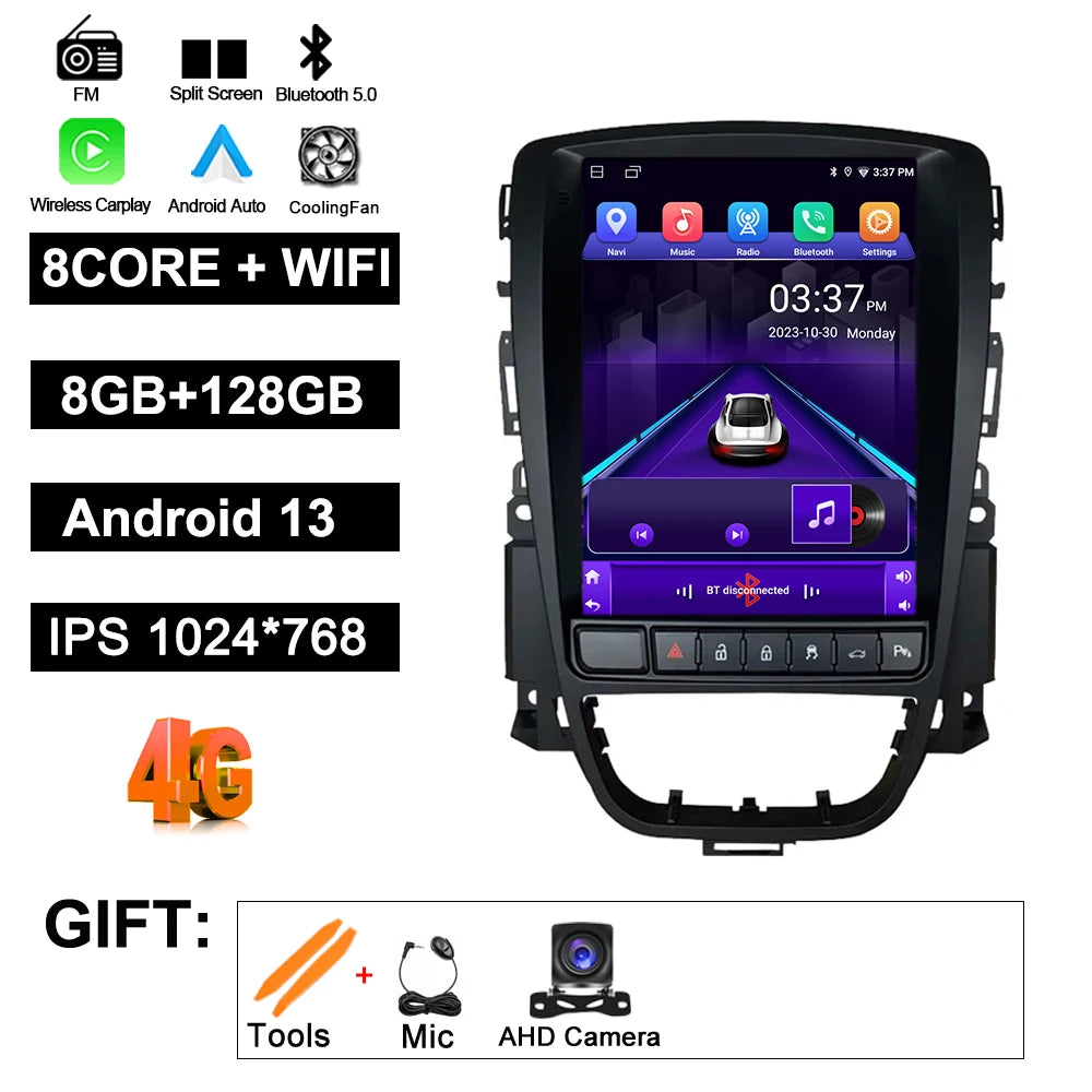 9.7" Car Stereo with Apple CarPlay & Android Auto, Compatible with Opel Astra J, Vauxhall & Buick Verano