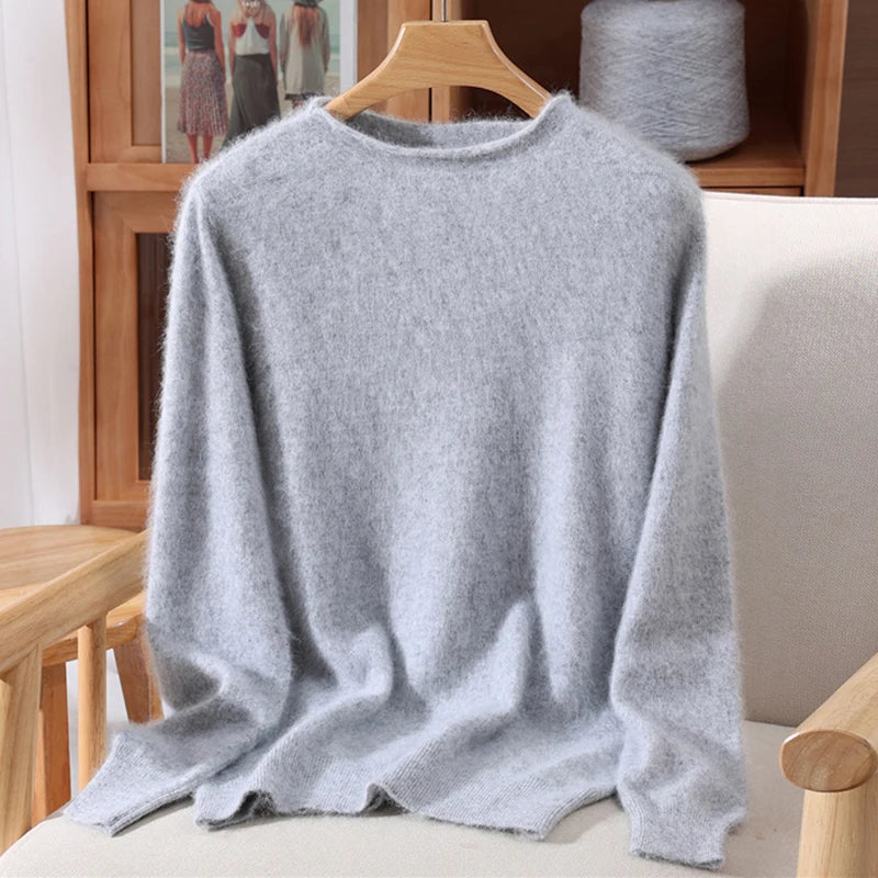 Women's Soft Knit Crew Neck Sweater, Basic Pullover