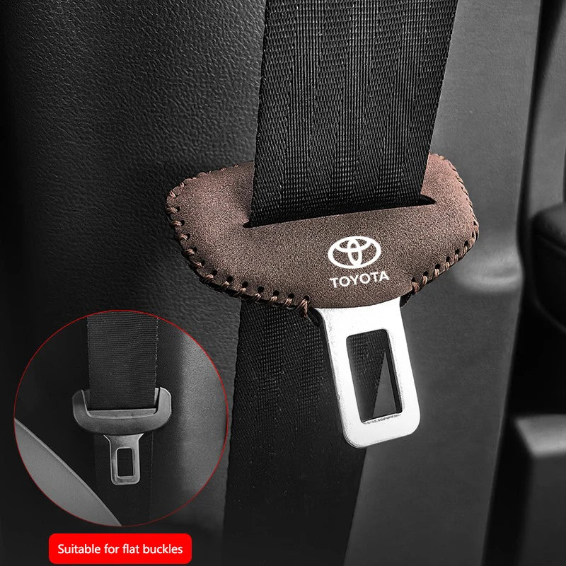 For Toyota Corolla Yaris Aygo Prius Camry Auris Universal Car Seat Belt Buckle Cover Protector Anti-collision Case Leather Wear