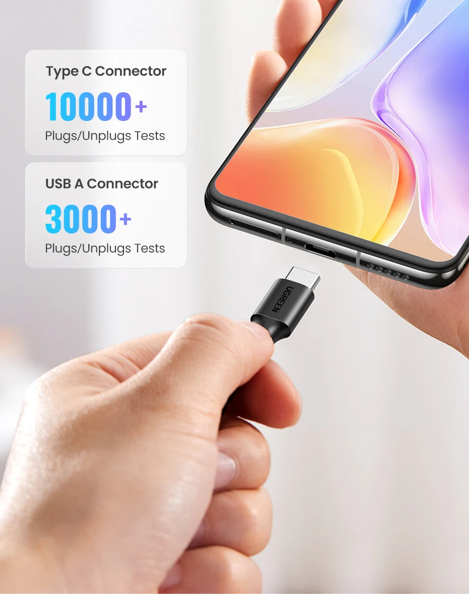 UGREEN USB C Cable Type C Cable for iPhone 17 16 Samsung S25 S24 Xiaomi USB C Data Charging Cable USB 3A Fast Charging USB Cable