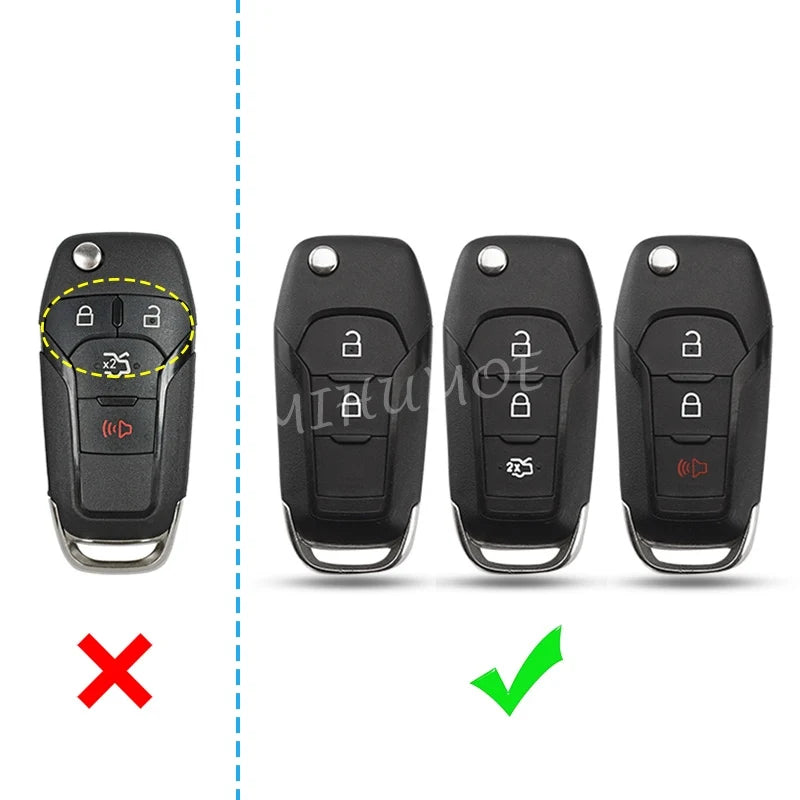Carbon-Fiber Flip Key Fob Cover for Ford F-150 / F-250 / F-350 / Ranger