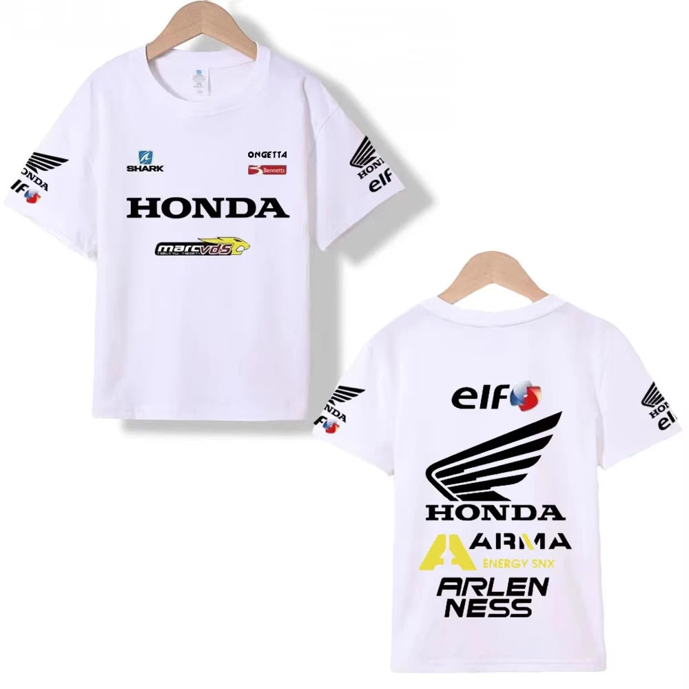 Summer Honda Motorcycle Short Sleeve Factory Team Racing Suit Cbr 650 Gold Wing Men's and Women's Cycling Cotton Loose T-Shirt
