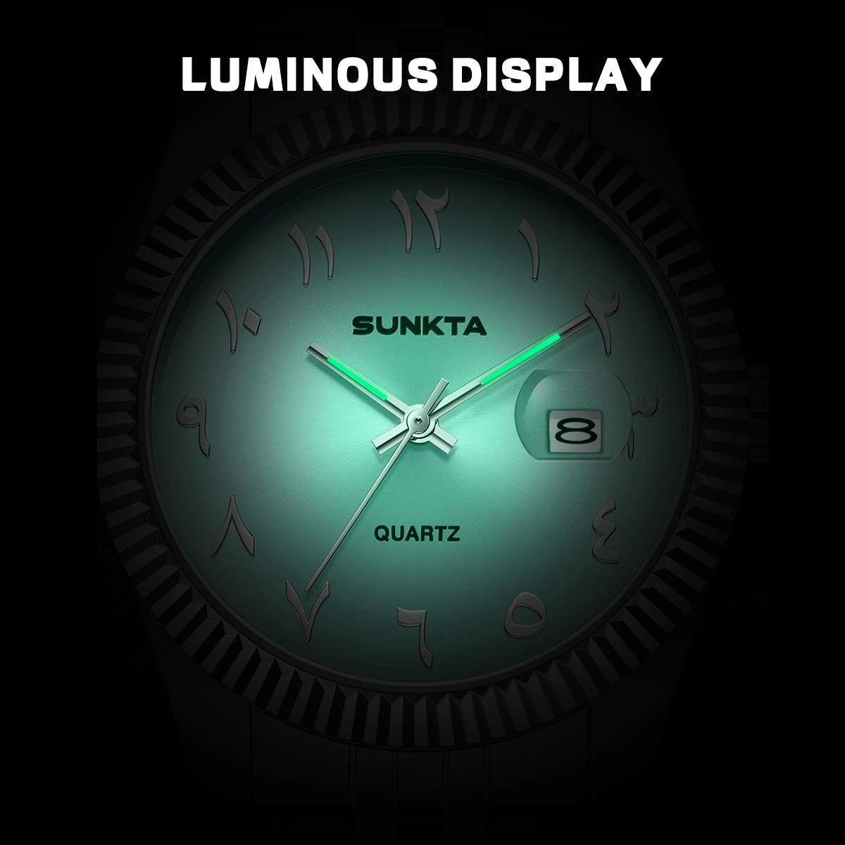 SUNKTA Luxury Fashion Wristwatch For Men Stainless Steel Date Quartz Man Watch Waterproof Luminous Casual Men's Watches Relojs
