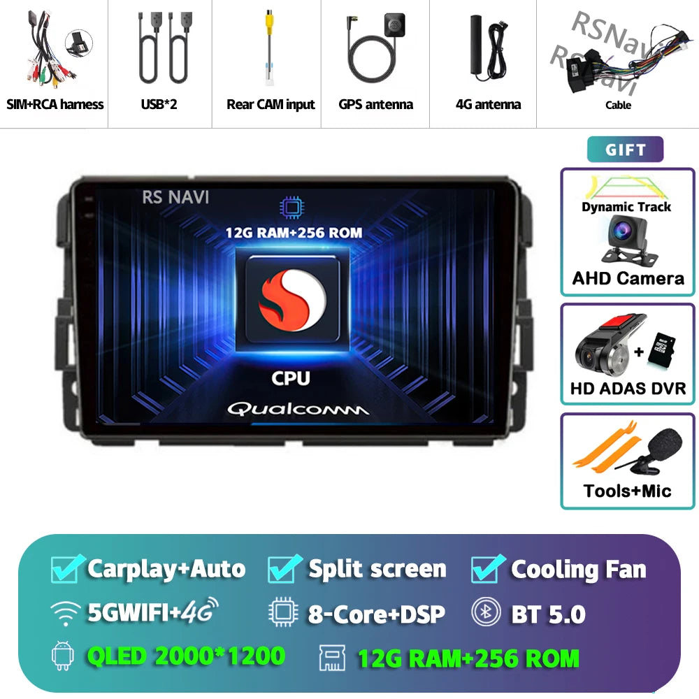 Android 16 Carplay Car Radio For Chevrolet Silverado Impala GMC Yukon Acadia Sierra Navigation GPS Multimedia Player stereo wifi
