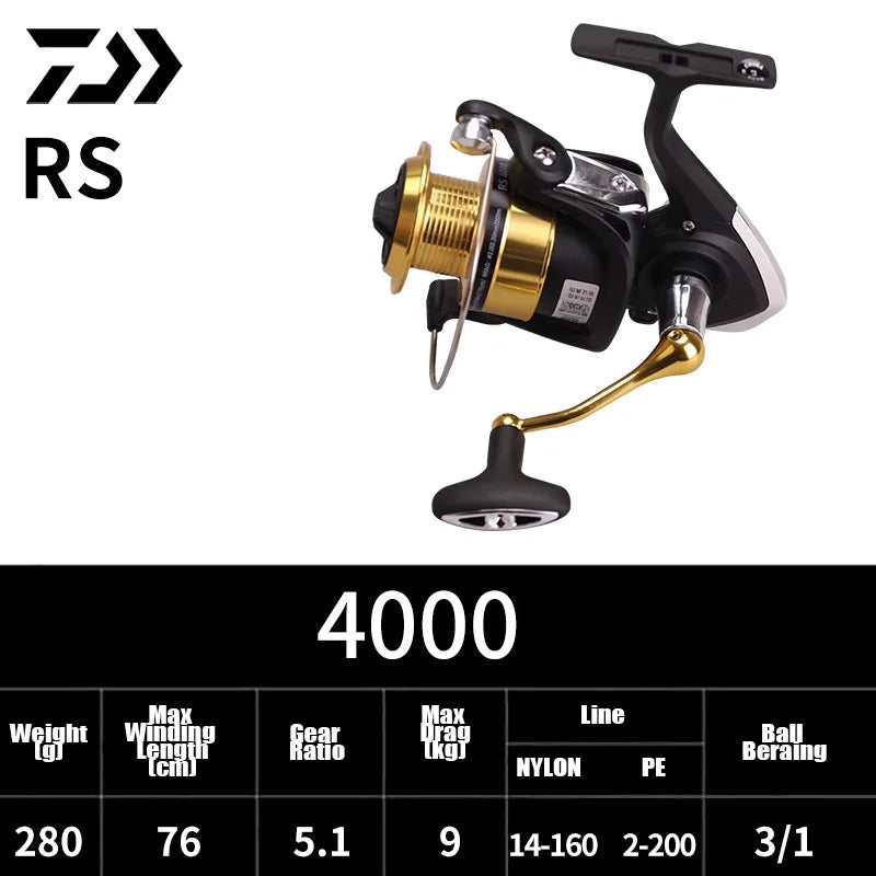 DAIWA 2023 RS 165-280g 3+1 Spinning Reel Lightweight Waterproof Corrosion-proof Fishing Reel For Seawater Freshwater