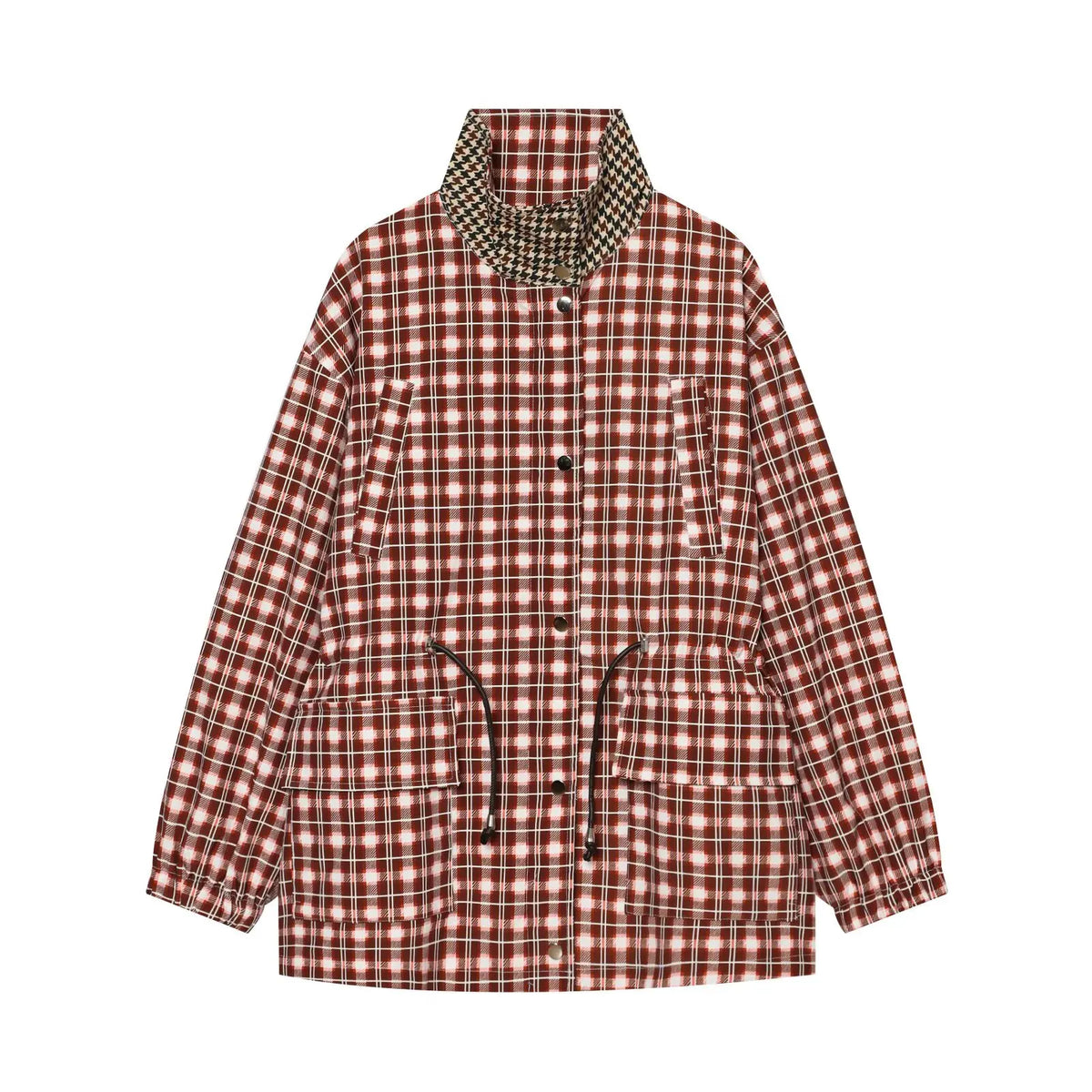 Women's Oversized Plaid Jacket - Long Sleeve Casual Autumn Coat - photo 9