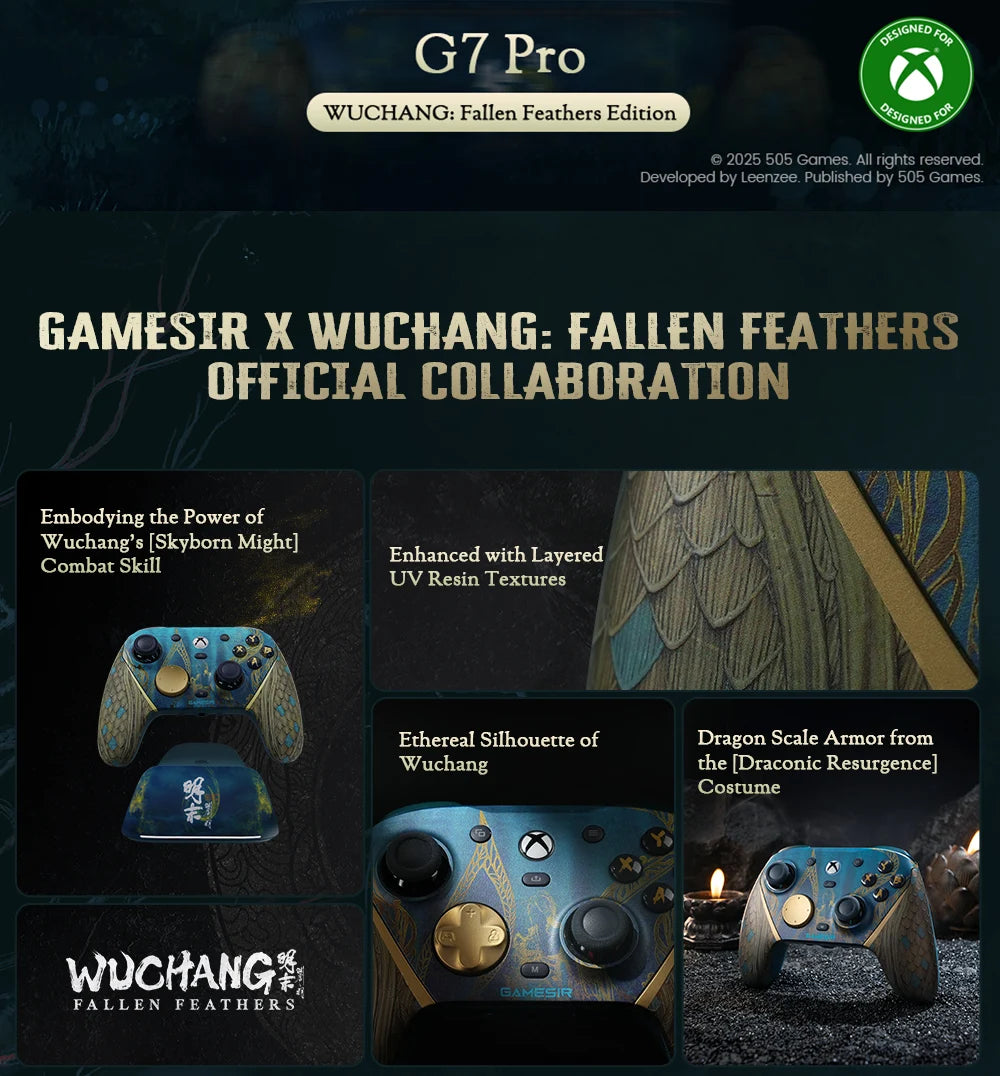 GameSir G7 Pro WUCHANG Xbox PC Controllers Wireless for XBOX Series S X One PC Control Bluetooth Gamepad Fallen Feathers Edition