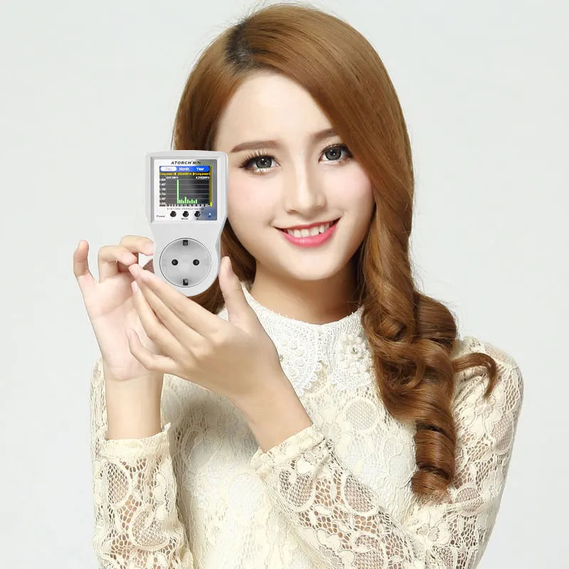 AC85-265V 16A Tuya WiFi Smart EU Socket Voltmeter Ammeter Power Meter Curve Electricity Bill Energy Consumption Analyzer Monitor