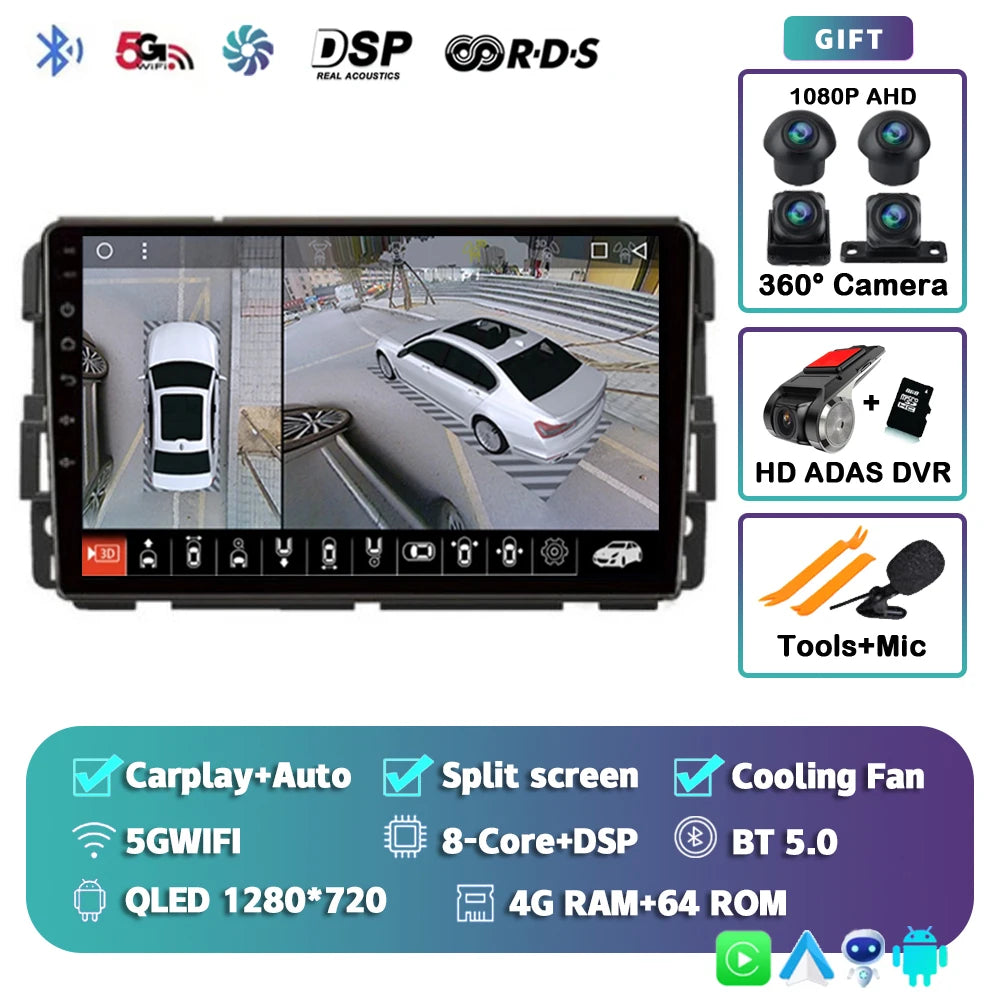 Android 16 Car Radio Multimedia Player For Chevrolet Silverado Impala GMC Yukon Acadia Sierra Carplay Car Stereo Dsp Ai Voice BT