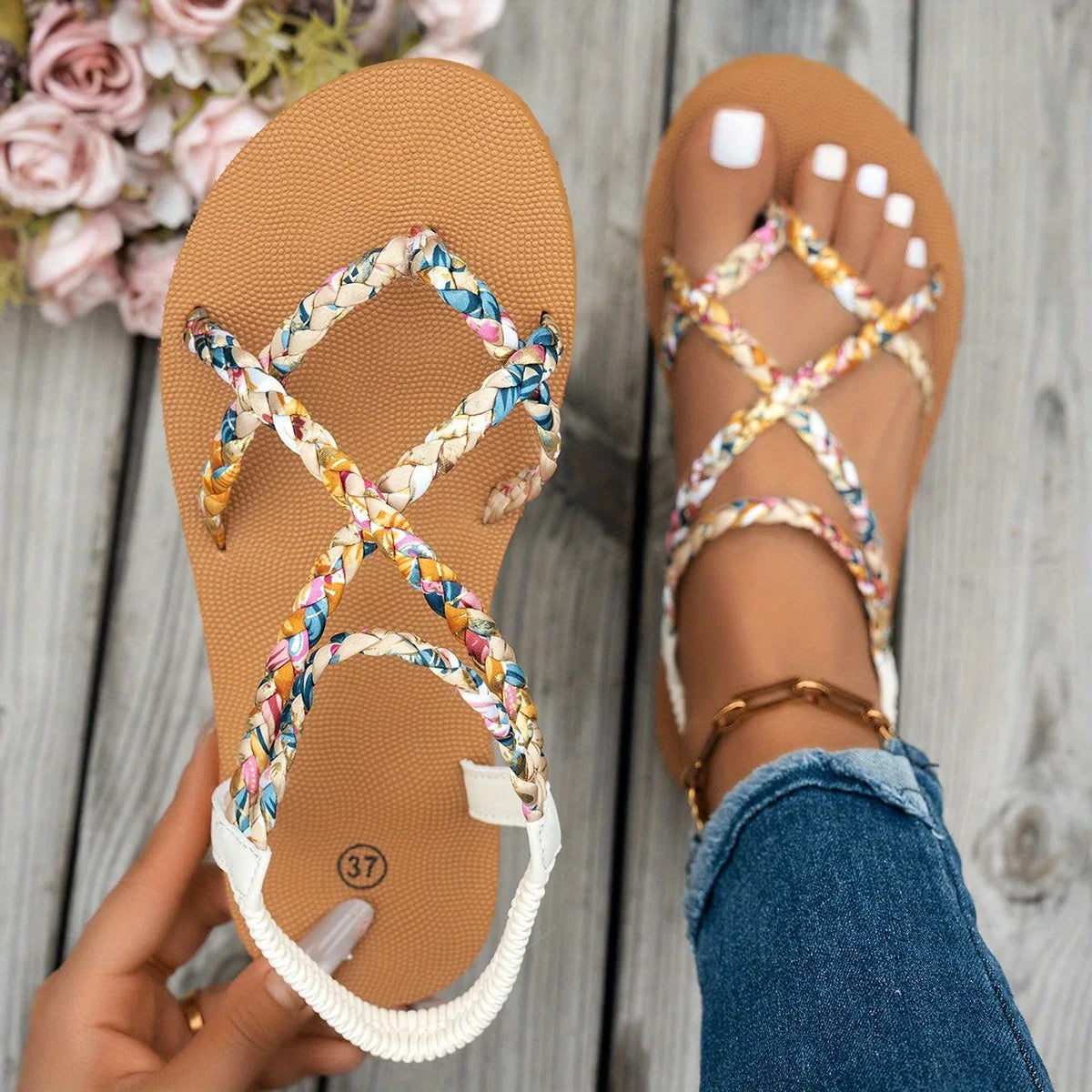 Women's Lightweight Large Size Beach Sandals – Round Toe Fish Mouth Casual Summer Sandals | Plus Sizes