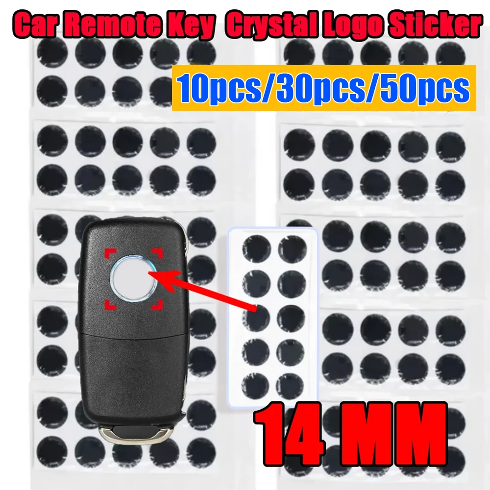10/30/50pcs 14MM Car Remote Key Crystal Logo Sticker Epoxy for KEYDIY KD XHORSE VVDI Remote Control for BMW/Ford/Toyota/BENZ