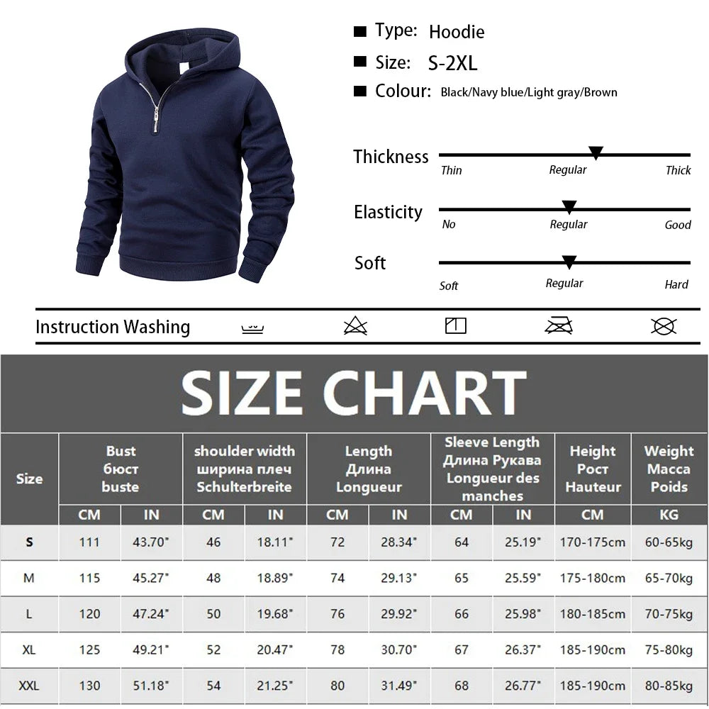 Men's Half-Zip Sweatshirt, Solid Casual Pullover