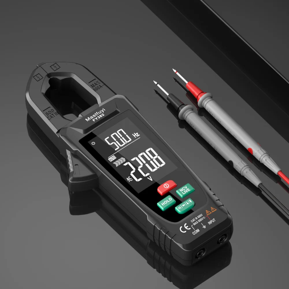 MASTFUYI Automatic Large-Screen Digital Clamp Meter Handheld Ammeter Clamp Multimeter 10000 Counts True RMS with NCV Detection
