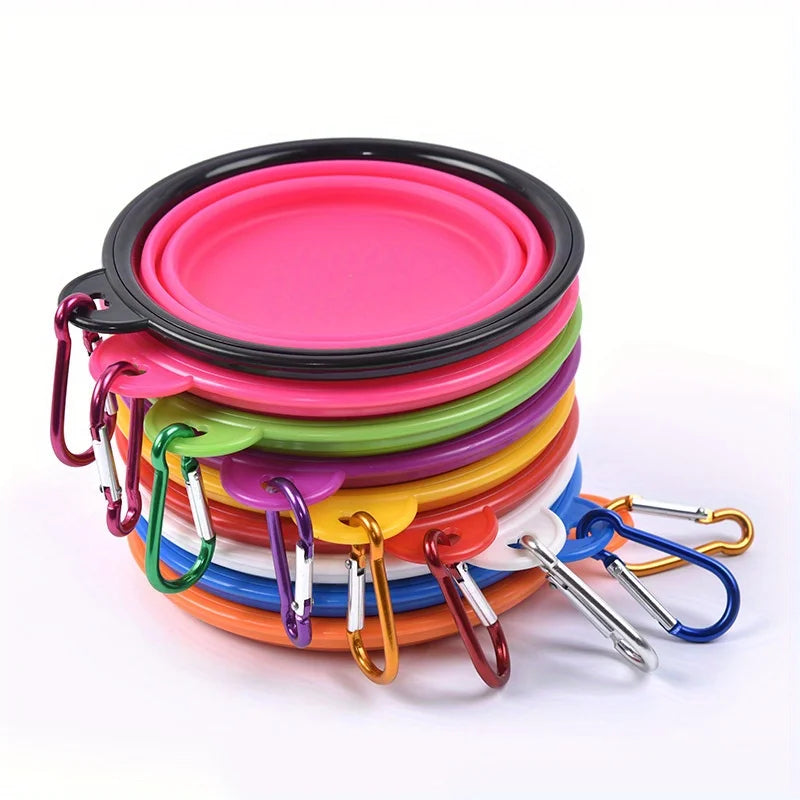 Collapsible Silicone Dog Bowl - Portable Travel Water Bowl