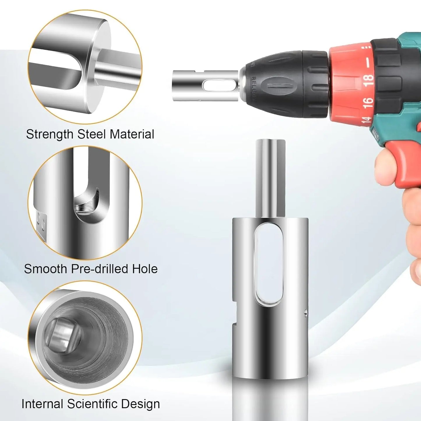 Portable Tie Wire Twister Tool Iron Wire Knotter with Drill Chuck for Electrical and Construction Wiring Twisting