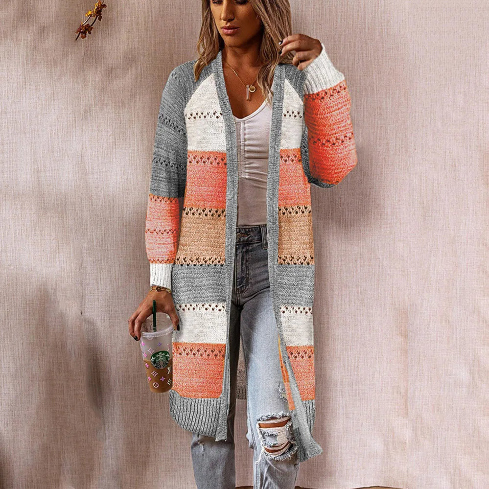 Women's Mid-Length Knitted Cardigan Sweater Autumn Winter Fashion 2025 New Style for Women