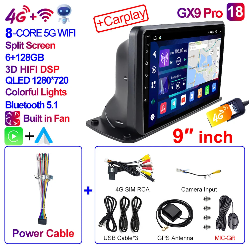 CAIXI 9"/10" Universal 2-DIN Android Car Stereo — CarPlay, GPS Navigation, Truck & Car Fit