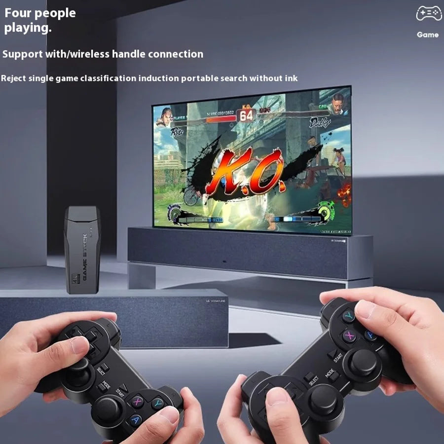 Basix 4K Retro Gaming Stick – 20,000+ Games, 64GB, 2.4G Dual Wireless Controllers | Thanksgiving Gift