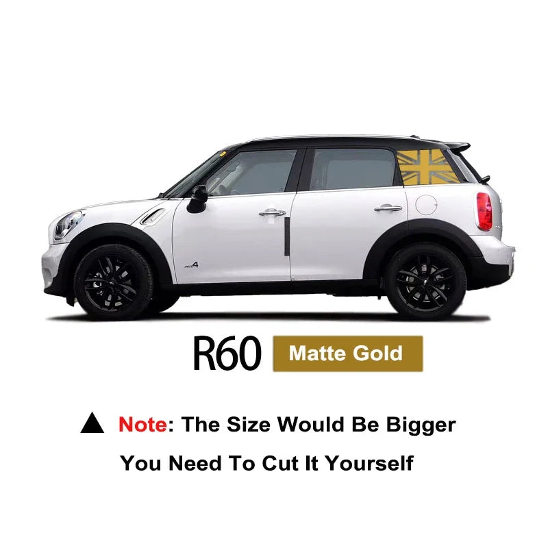 Union Jack Window Vinyl Decal – Compatible with MINI Cooper R56 R60 F54 F55 F56 F57 F60
