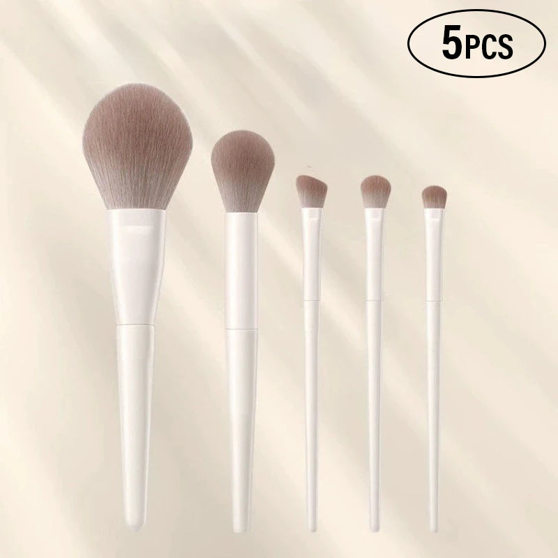 5/7/10/12pcs Professional Makeup Brushes Tools Set White Eyeshadow Eyeliner Foundation Brush Women Facial Beauty Cosmetic Tool