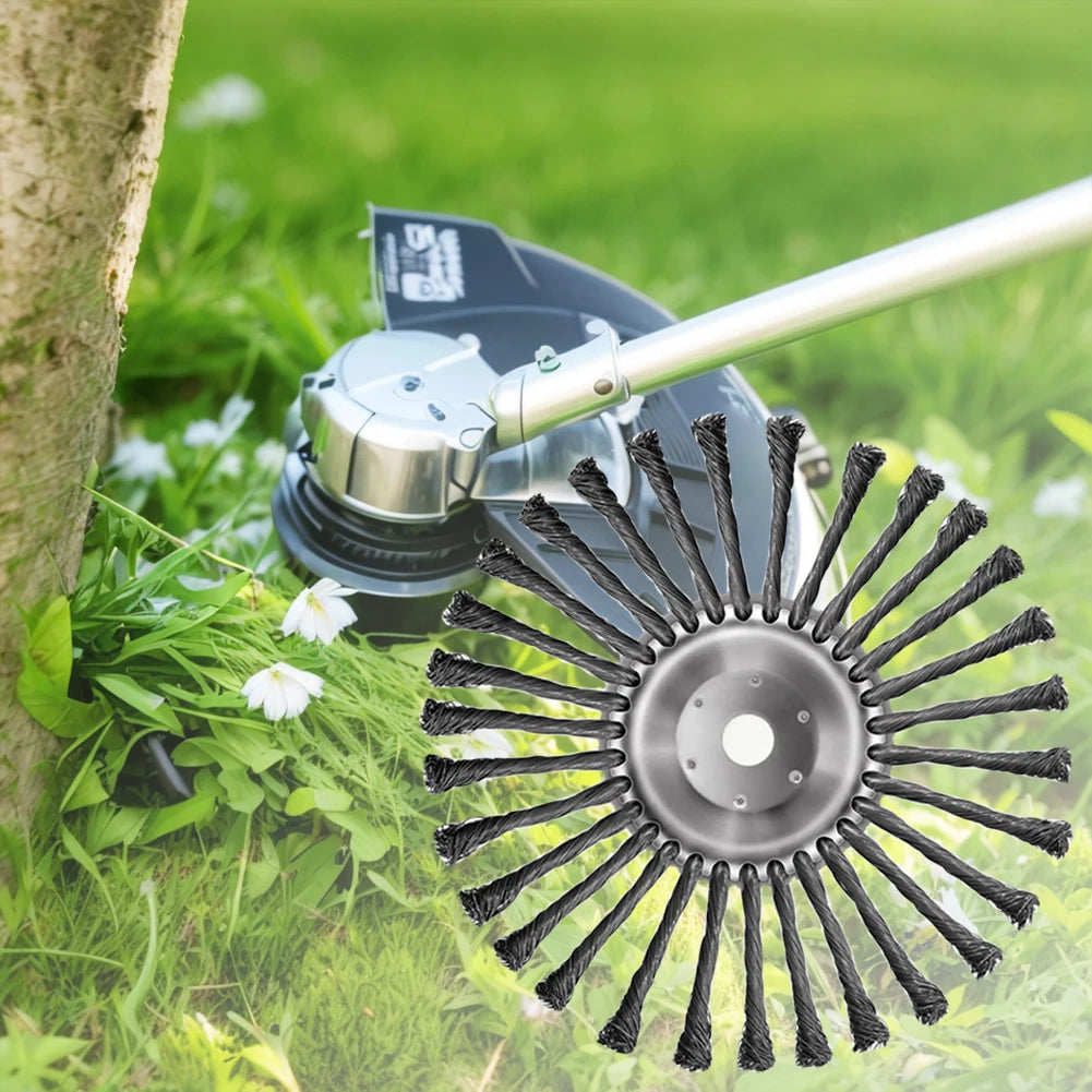 4/5/10Inch Weed Brush Cutter Head Lawn Mower Universal Grass Trimmer Head Steel Wire Wheel Brush Disc Garden Trimmer Head Weed
