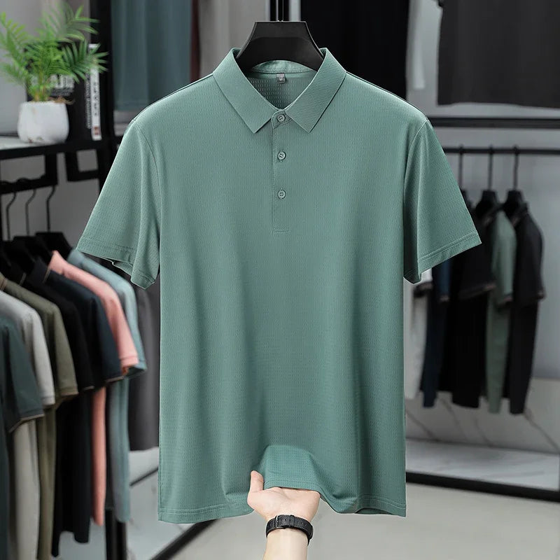 Men's Perforated Polo Tee - Cool Fabric, Sweat-Wicking Lightweight