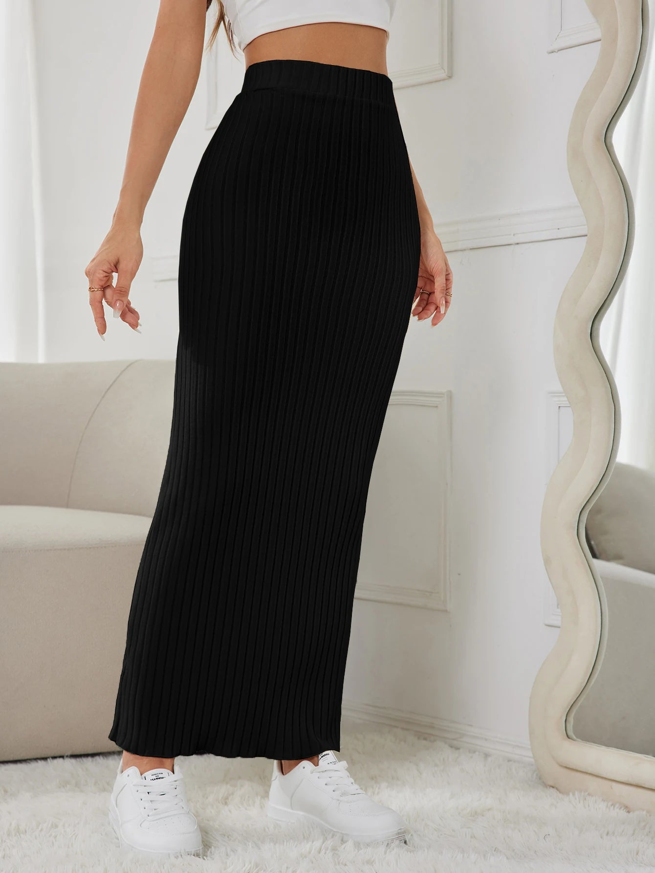 New high-waisted side Slim knitted half-skirt women's casual dress half-skirt