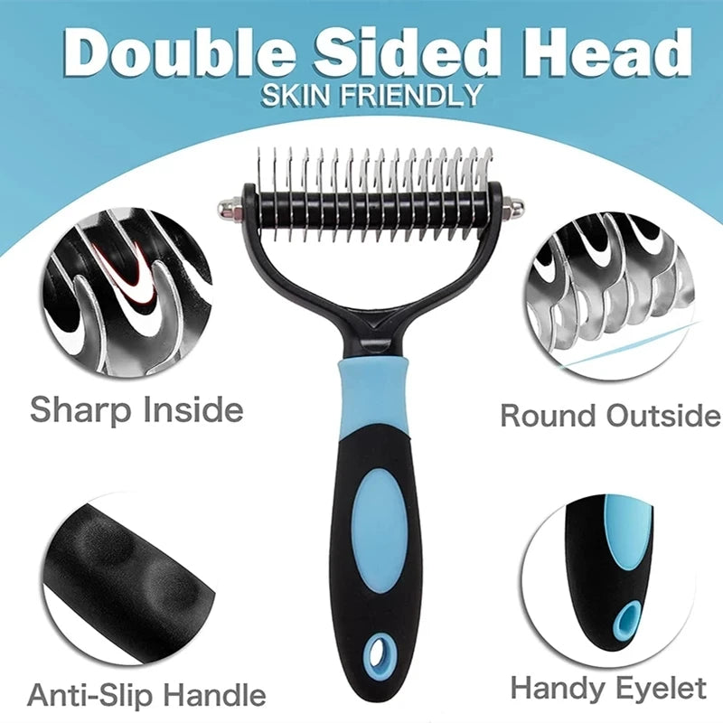 Pet Hair Remover Grooming Brush - Dog & Cat Deshedding Comb - photo 2