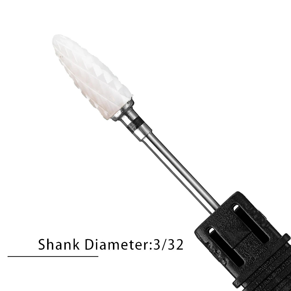 Nail Drill Bits Flame Ceramic Cutters for Manicure Electric Pedicure Nail Bits Gel Polish Remover Files Burr Nail Accessories