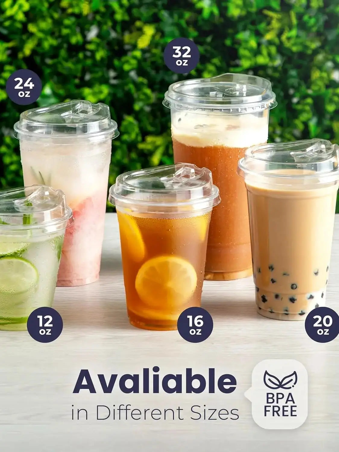 10 Sets Clear Plastic Cup with Sip lids 12//20/16 Disposable Cups for Iced Coffee or Juice Party  Smoothie Milkshake Cold Drinks