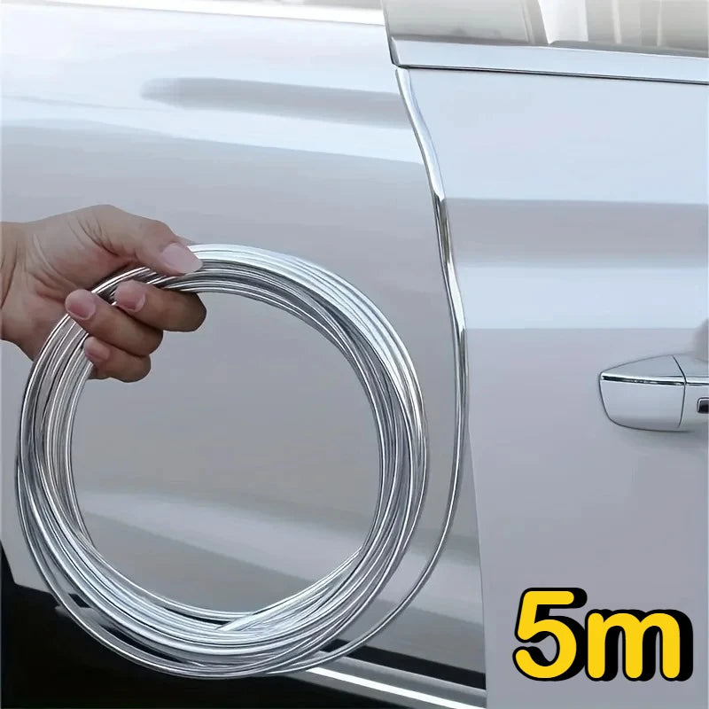 5m Car Door Edge Protection Strips Sound Insulation Door Protector Noise Isolation Chrome Sealant Strips PVC Seal Strip