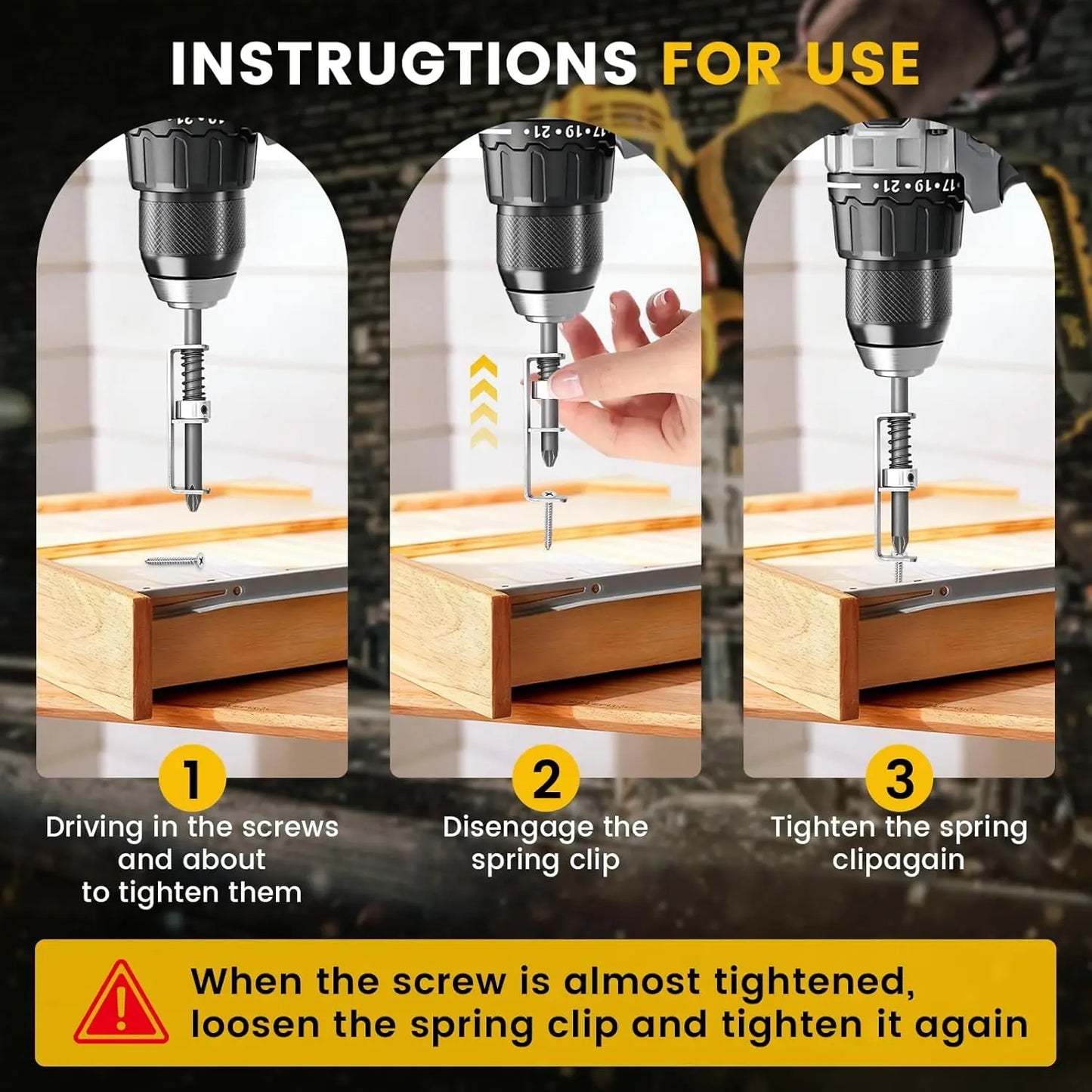Spring-Loaded Screw Holder Drill Bit Anti-Drop Screwdriver Bit Fixing Clamp Set Screw Holder Drill Bit Phillips Screwdriver Bit