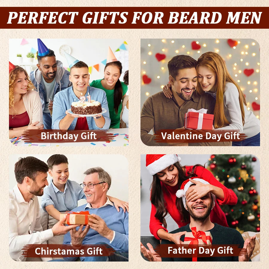 GOIPLE Beard Growth Care Kit for Men - Shampoo, Oil, Balm & Wash Set