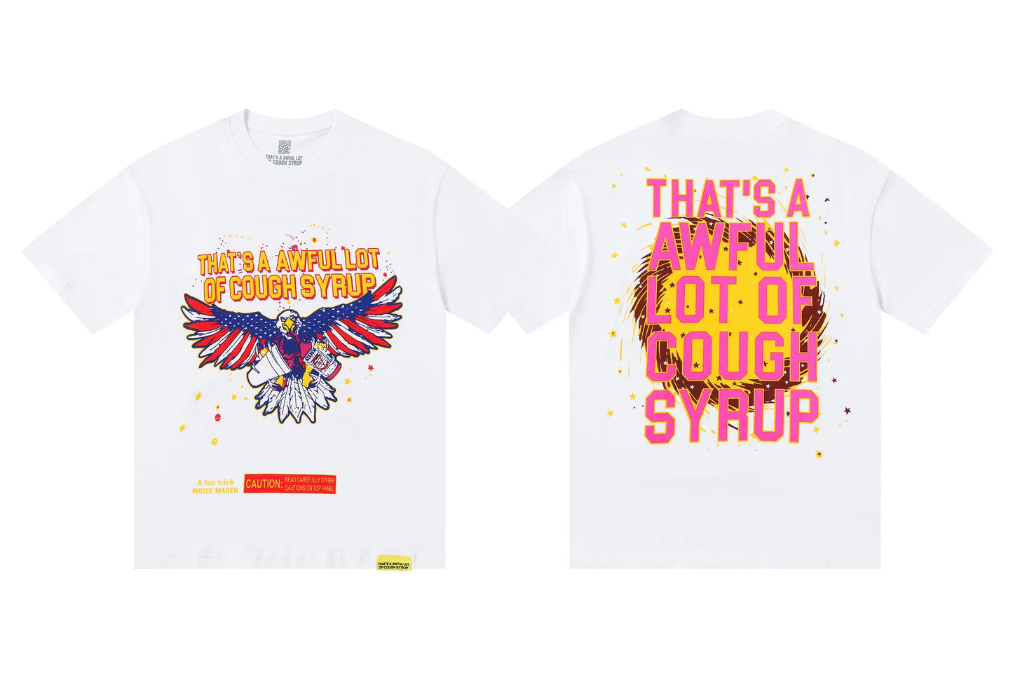 That's A Awful Lot of Cough Syrup Short Sleeve American Street Pop Hip-hop Cartoon Pattern Print Tops COUGH SYRUP T-shirt