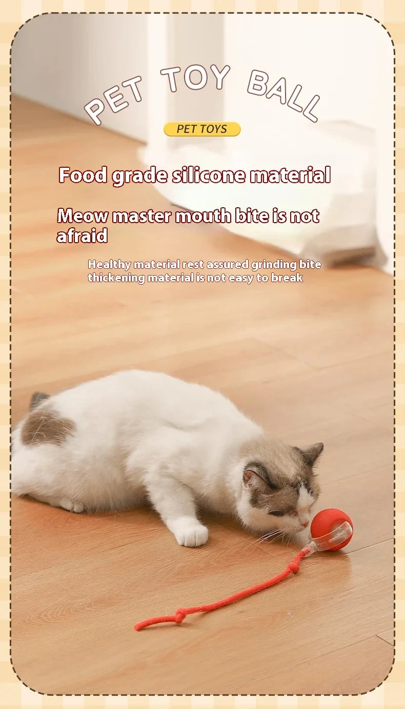 Electric Ball Toys Automatic Rolling Ball Rechargeable Smart Pet Interactive Plush Toy Dog Cat Training Imitate Mouse
