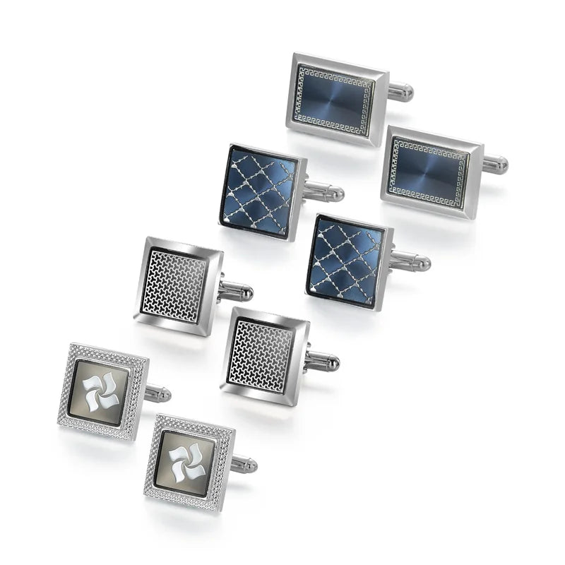Man Shirt Cufflinks Copper Cufflinks For Mens Luxury Wedding Guests Gifts Round Square Fashion Jewelry Men Cuffs Links Tie Clip