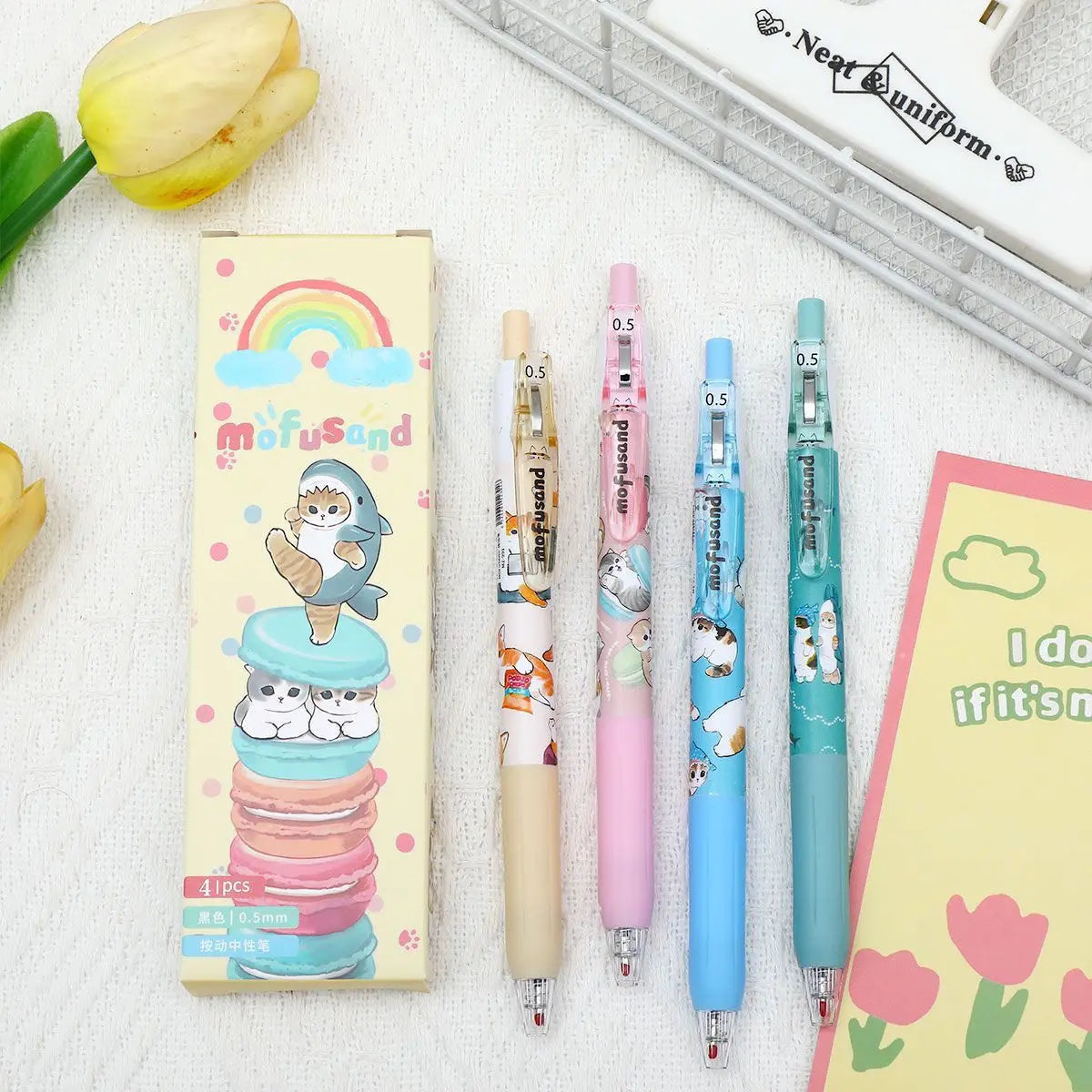 4Pcs Shark Gel Pen 0.5mm Smooth Writing Cute Cartoon Retractable Gel Pens Kawaii Stationery School Office Supplies