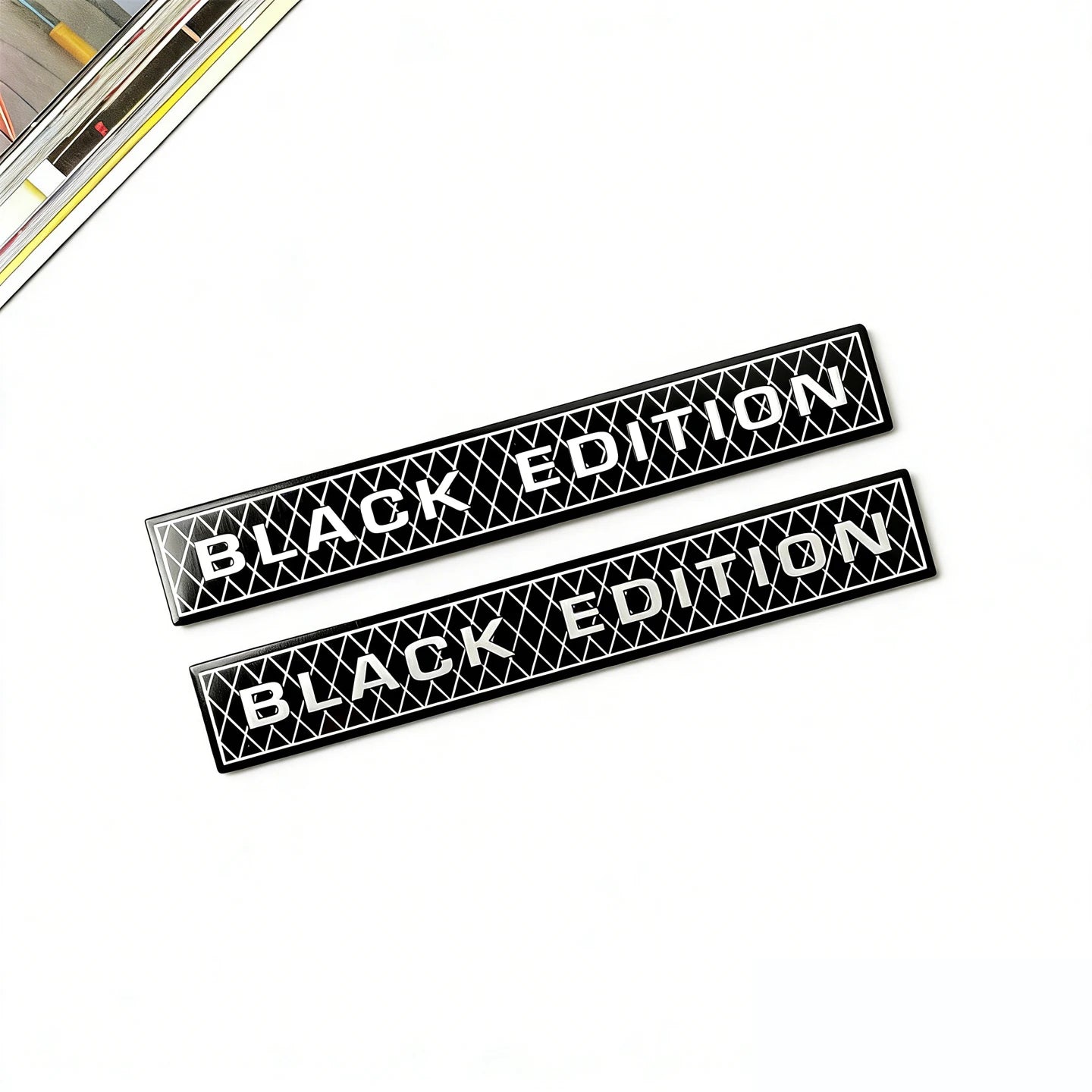 2 PCS Black White Platinum Edition 3D Aluminium Car Stickers Accessories Auto Body Tail Emblem Decals For Toyota Ford Opel Lexus