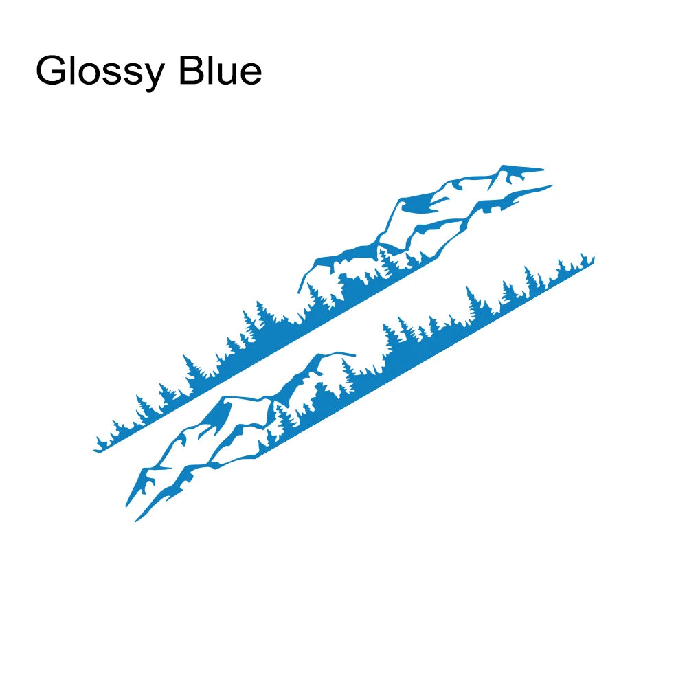 Forest Mountain Range Side Graphic Decal – Vinyl Film Compatible with Ford Bronco 2021 2022 2023