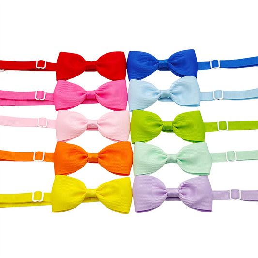 Adjustable Bow Ties for Dogs & Cats (10 Pack) – Solid Colors