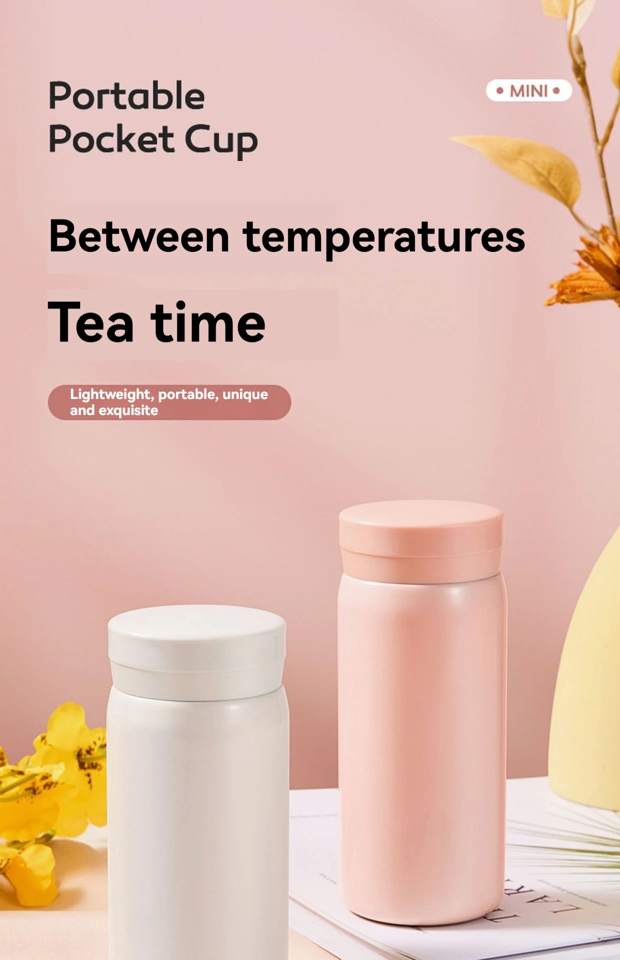 200ML/300ML Stainless Steel Pocket Cup Mini Thermos Cup Travel Thermal Coffee Mug Small Capacity Vacuum Flask Water Bottle