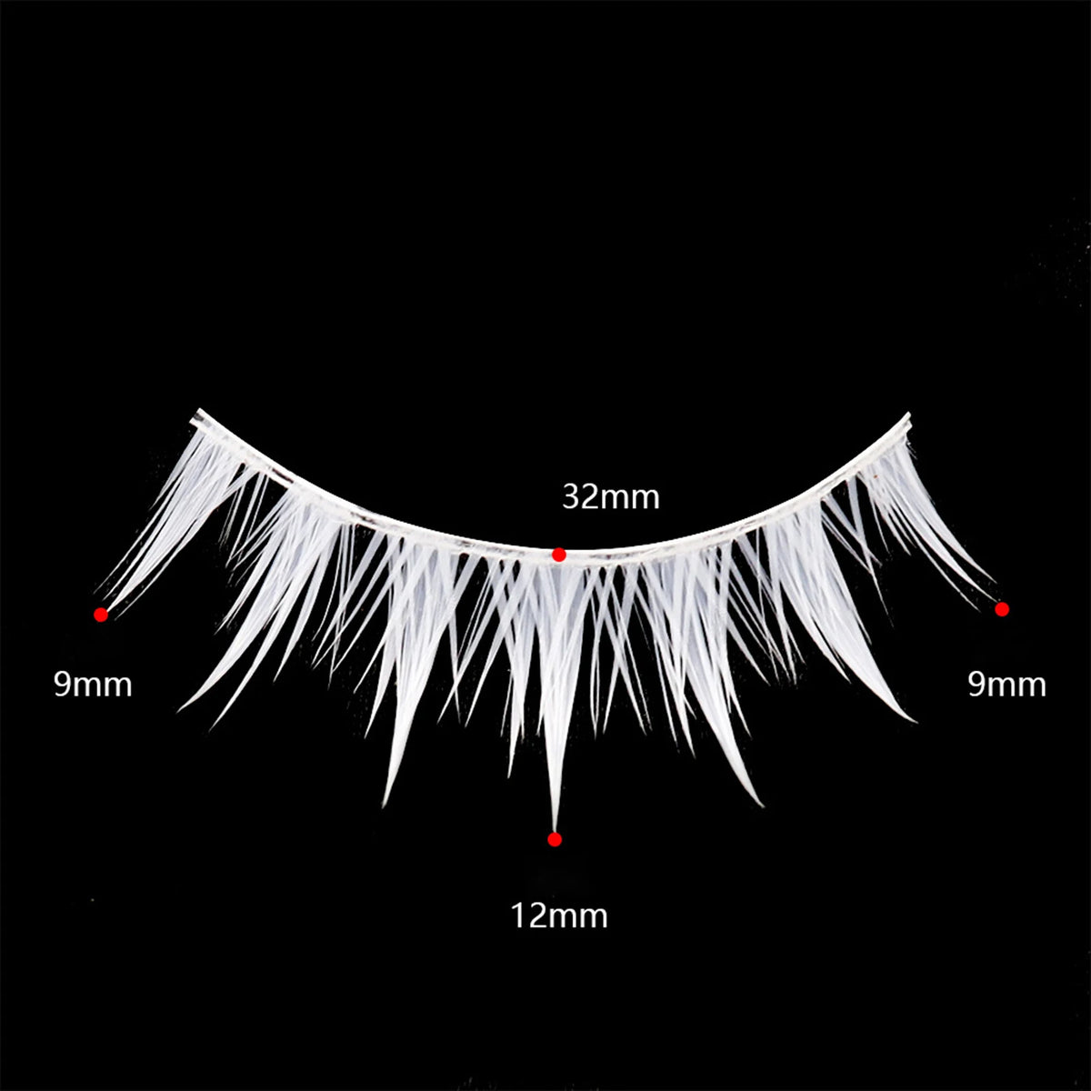 White Feather Lashes Strips Manga Cosplay False Eyelashes Full Srip Cluster Lashes Extensions Halloween Christmas Party Makeup