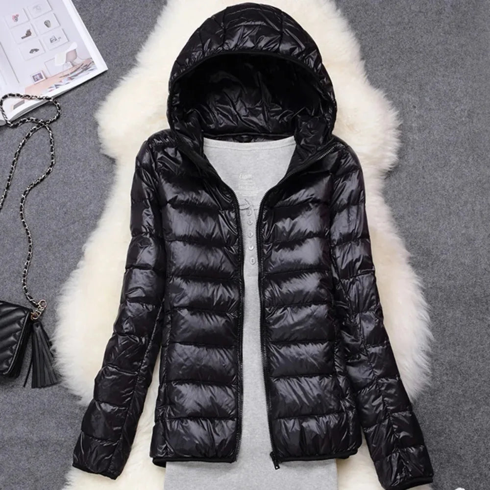 Women's Ultra Light Packable Puffer Jacket - Hooded Inner Coat - photo 3