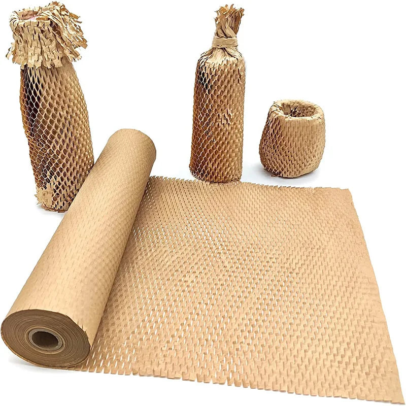 10M Honeycomb Cushioning Wrap Roll for Moving Shipping Packaging Gifts Recyclable Honeycomb Paper Supplies Bubble Paper Wrapp