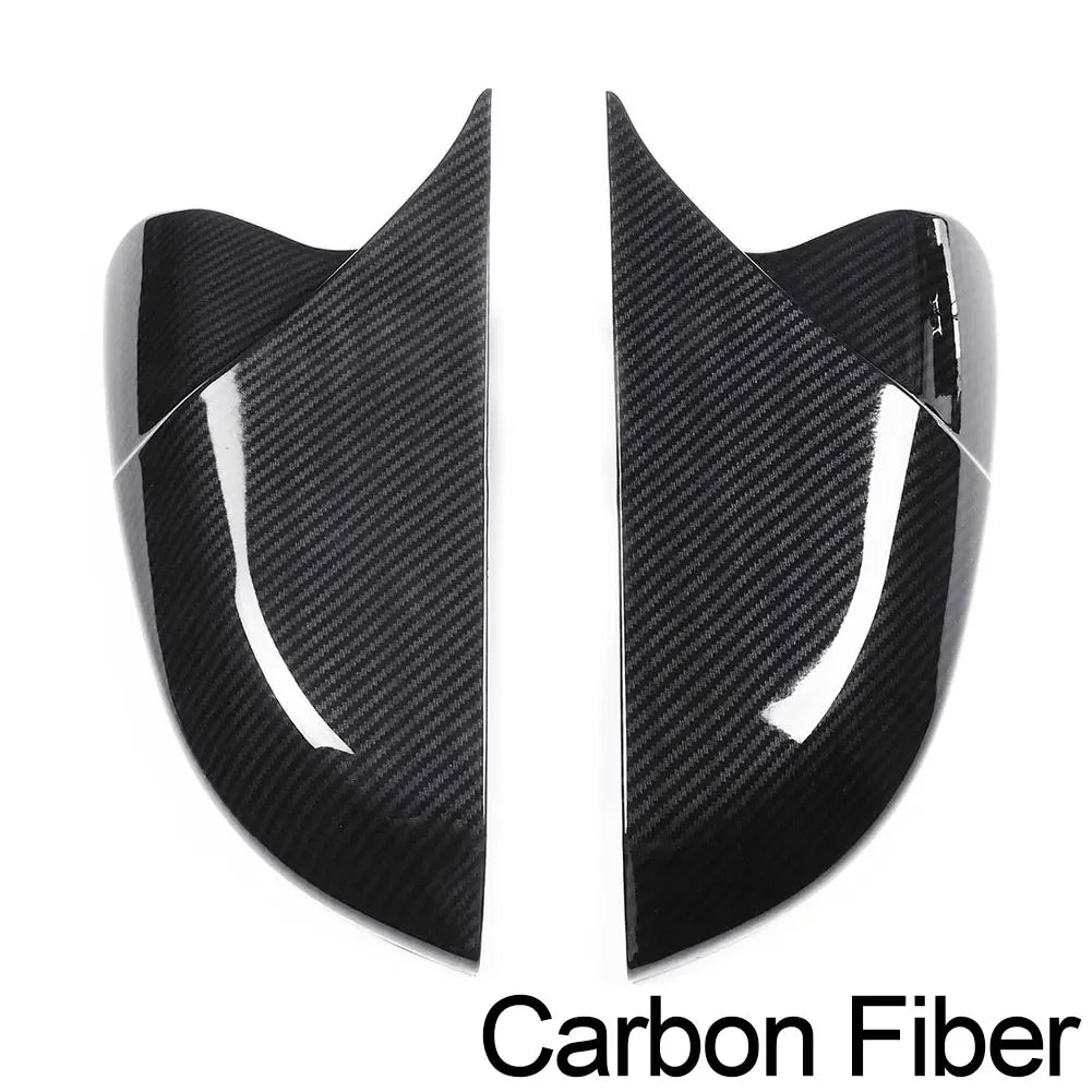 For Honda Civic 10th 16-19 1Pair Ox Horn Shape Car Carbon Fiber Style Rear View Side Mirror Cover Rearview Caps Accessories