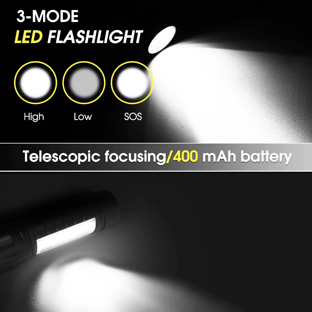 USB Rechargeable 30W High Power LED Flashlight Waterproof 5 Modes Tactical Torch Super Long Shot for Outdoor Camping