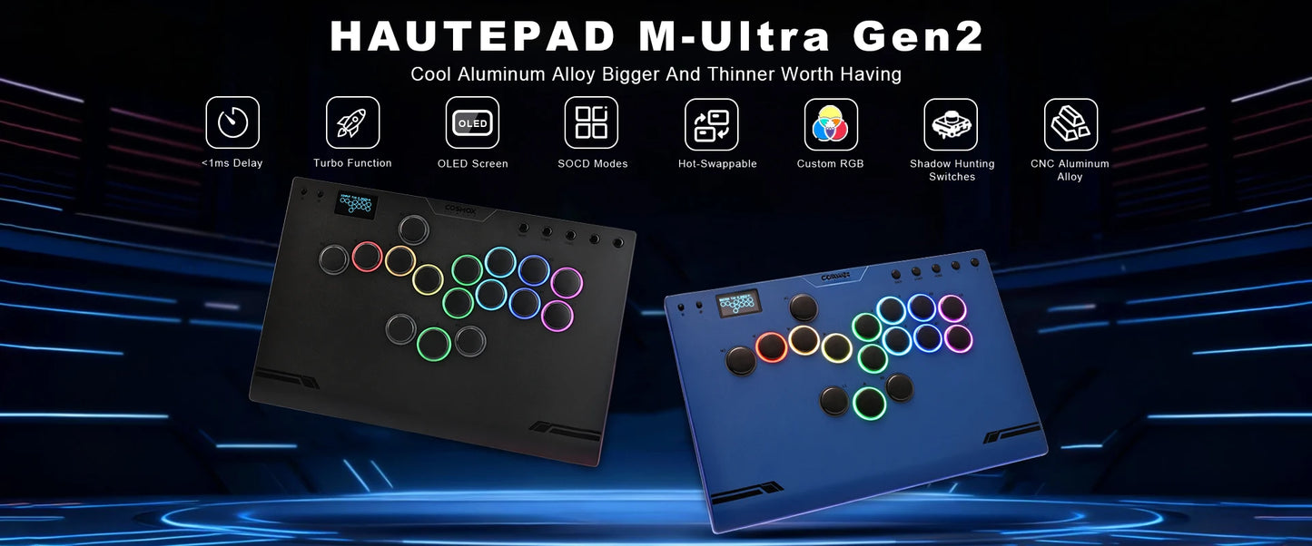 Haute42 C-AT Magnetic Leverless Hitbox Controller Stickless Arcade Controller Keyboard For PC/PS4/PS5/Switch Hitbox Fightstick