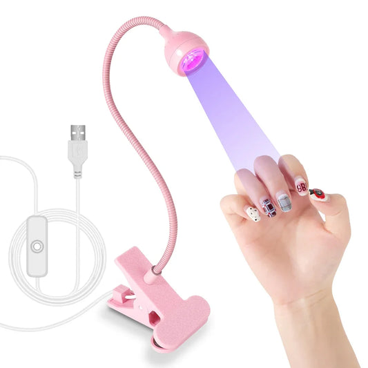 Clip-On Flexible Mini USB UV LED Nail Lamp for Gel Polish Drying